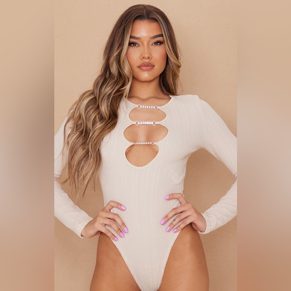 NWT - Cream Diamond Bodysuit - PLT - 6
